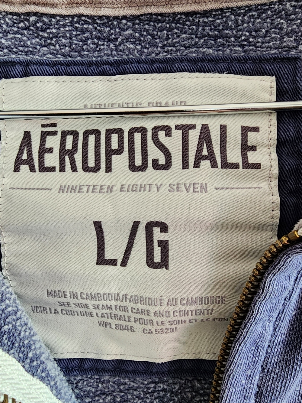 Vintage Aeropostale Full Zip Hoodie Grunge L Distressed Y2K 90s Trashed Skater - Picture 2 of 14
